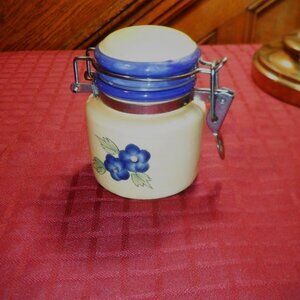 Adorable, Morris National ~ CANISTER / Jar ~ Hand Painted Wire Bailhock Closure